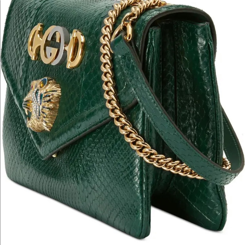 Gucci Rajah Green Genuine Python Bag - Picture 4 of 15